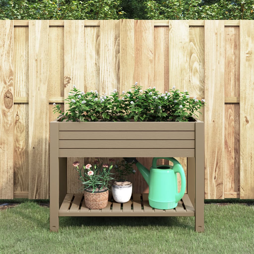 vidaXL Plantenbak verhoogd 110x45x79 cm polypropeen lichtbruin
