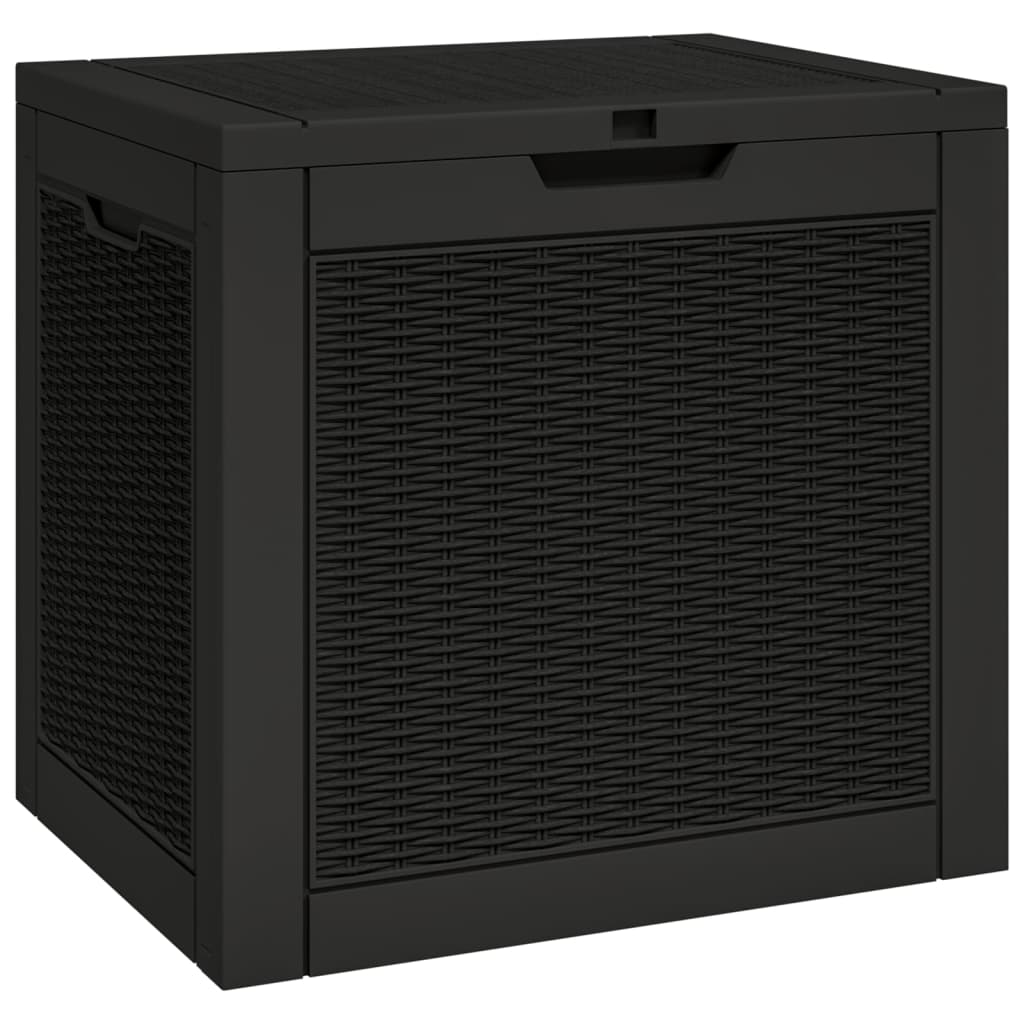 vidaXL Garden Storage Box 55.5x43x53 cm polypropylene black