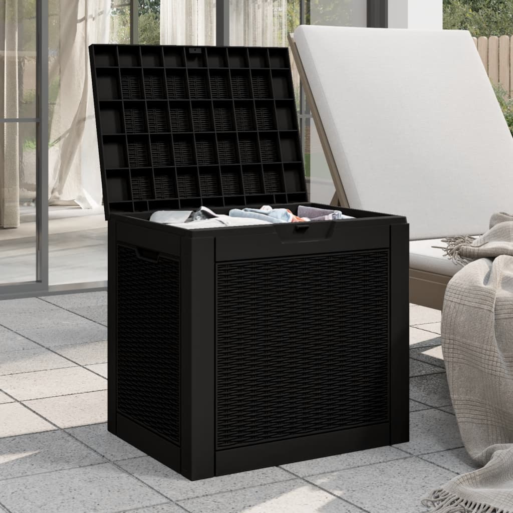 vidaXL Garden Storage Box 55.5x43x53 cm polypropylene black