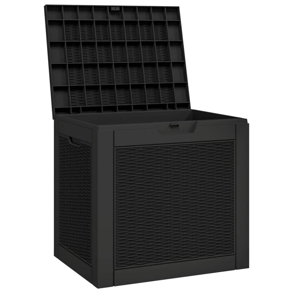vidaXL Garden Storage Box 55.5x43x53 cm polypropylene black