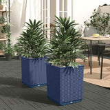 vidaXL Plantenbakken 2 st 30x30x37 cm polypropeen blauwgrijs