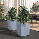 vidaXL Plantenbakken 2 st 30x30x37 cm polypropeen blauwgrijs
