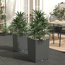 vidaXL Plantenbakken 2 st 30x30x37 cm polypropeen blauwgrijs