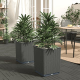 vidaXL Plantenbakken 2 st 30x30x37 cm polypropeen blauwgrijs