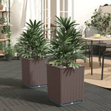 vidaXL Plantenbakken 2 st 30x30x37 cm polypropeen blauwgrijs