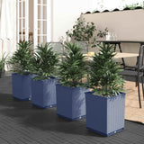 vidaXL Plantenbakken 2 st 30x30x37 cm polypropeen blauwgrijs