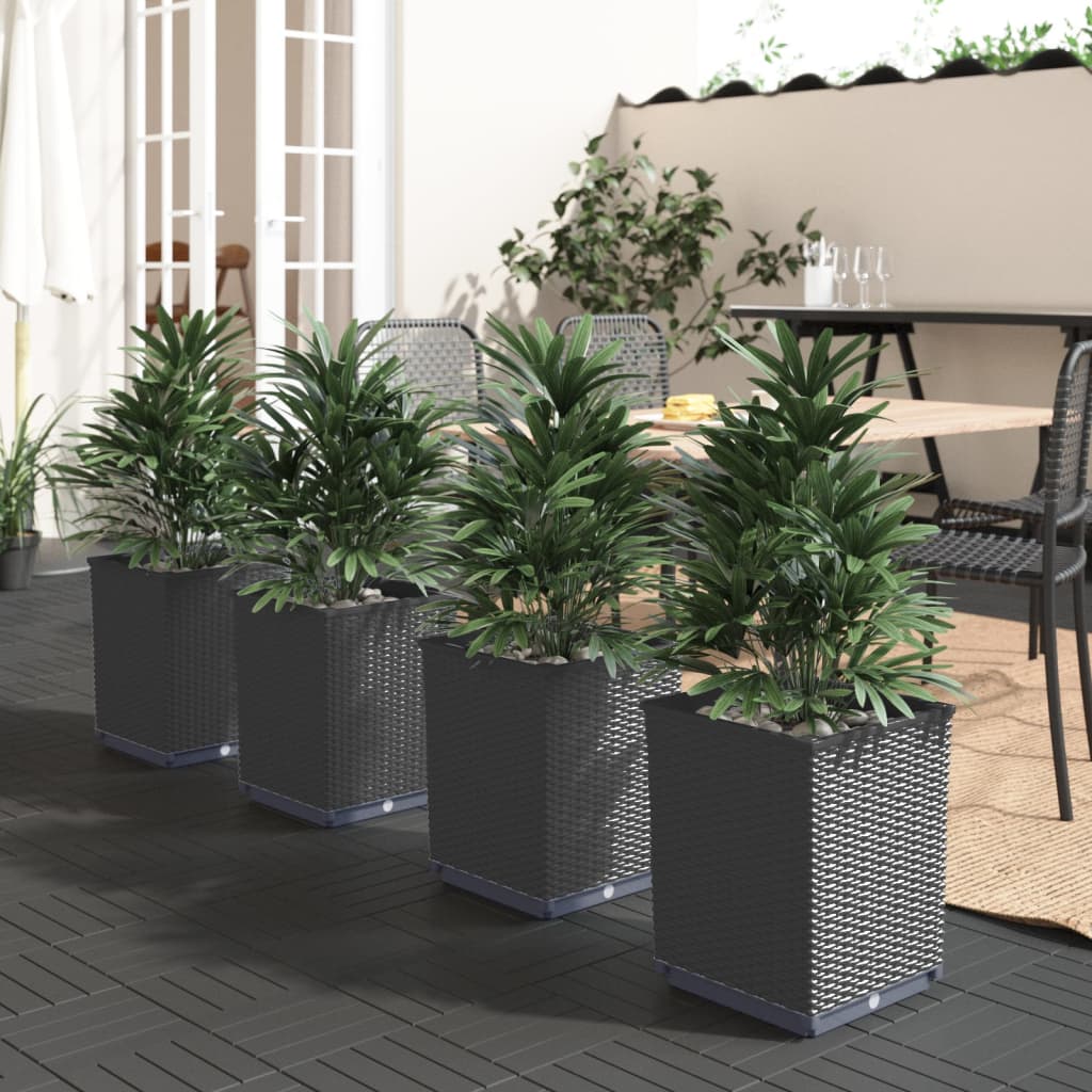 vidaXL Plantenbakken 2 st 30x30x37 cm polypropeen blauwgrijs
