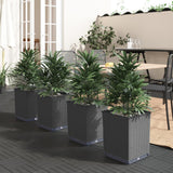 vidaXL Plantenbakken 2 st 30x30x37 cm polypropeen blauwgrijs