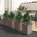 vidaXL Plantenbakken 2 st 30x30x37 cm polypropeen blauwgrijs