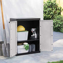 vidaXL Tuinkast 65x37x85 cm polypropeen grijs en zwart