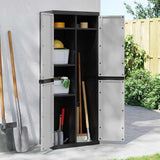 vidaXL Tuinkast 65x37x85 cm polypropeen grijs en zwart