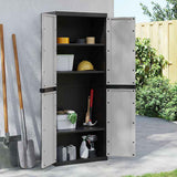 vidaXL Tuinkast 65x37x85 cm polypropeen grijs en zwart