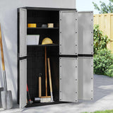 vidaXL Tuinkast 65x37x85 cm polypropeen grijs en zwart