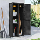 vidaXL Tuinkast 65x37x85 cm polypropeen grijs en zwart