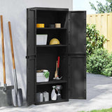 vidaXL Tuinkast 65x37x85 cm polypropeen grijs en zwart
