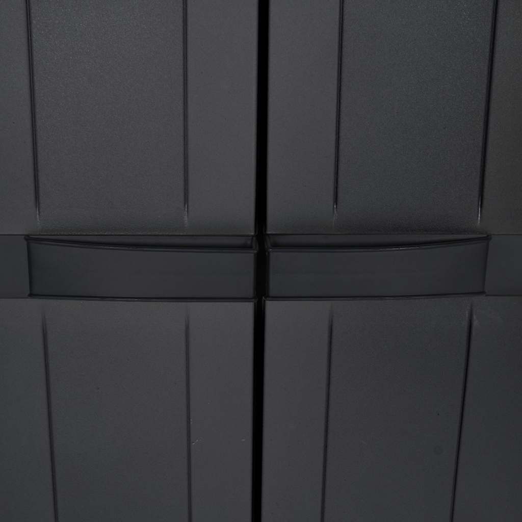 vidaXL Tuinkast 65x37x85 cm polypropeen grijs en zwart