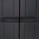vidaXL Tuinkast 65x37x85 cm polypropeen grijs en zwart