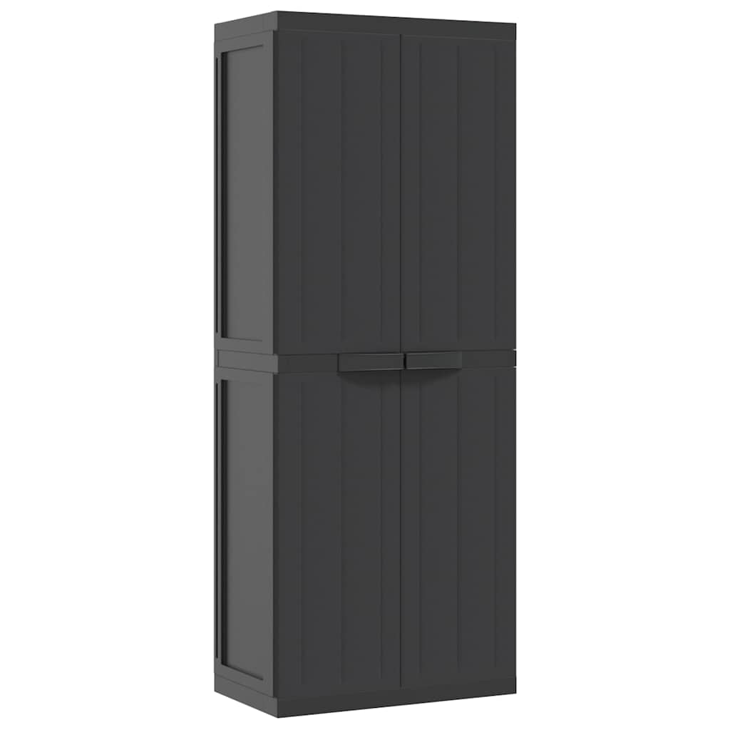 vidaXL Tuinkast 65x37x85 cm polypropeen grijs en zwart