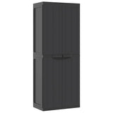 vidaXL Tuinkast 65x37x85 cm polypropeen grijs en zwart