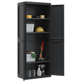 vidaXL Tuinkast 65x37x85 cm polypropeen grijs en zwart