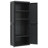 vidaXL Tuinkast 65x37x85 cm polypropeen grijs en zwart