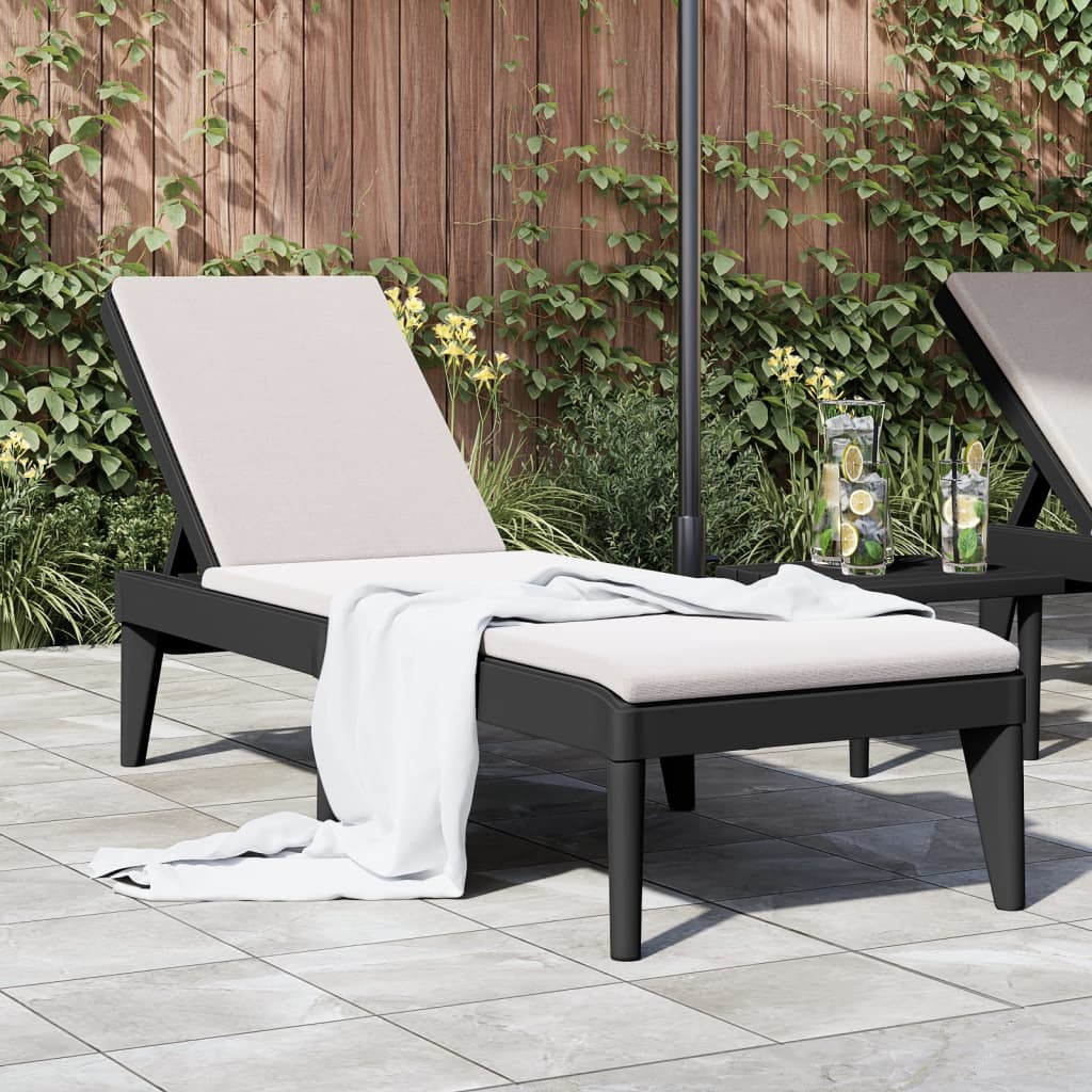 vidaXL Sun Lounger 186x60x29 cm Polypropylene White
