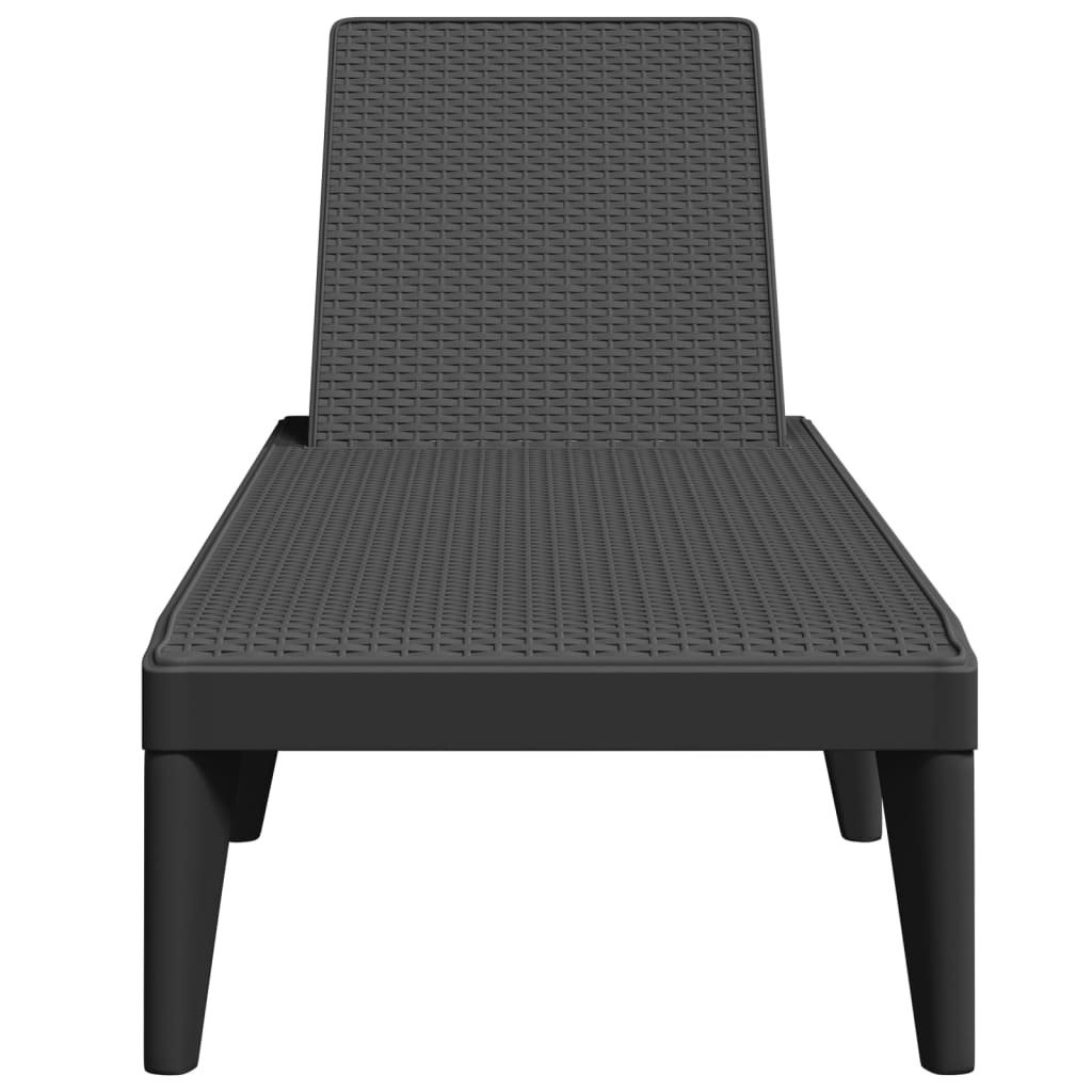 vidaXL Sun Lounger 186x60x29 cm Polypropylene White
