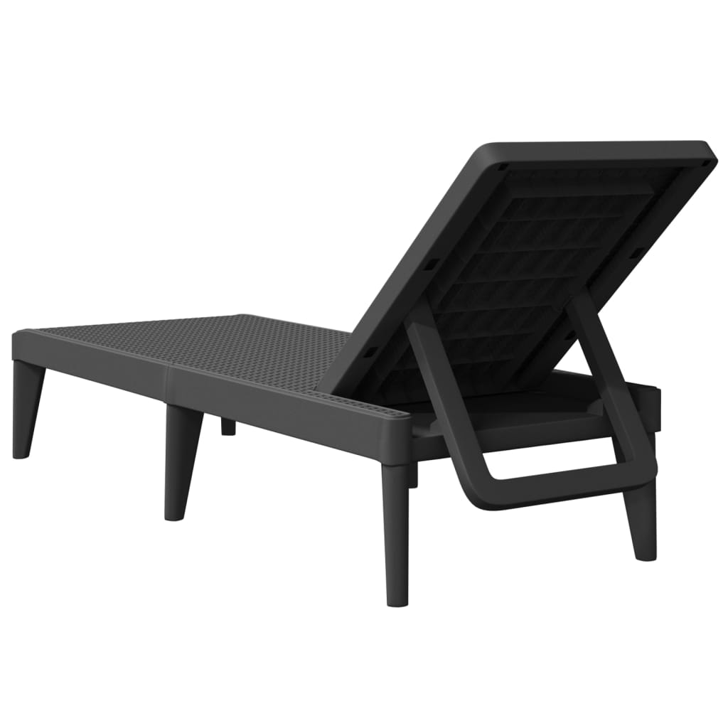 vidaXL Sun Lounger 186x60x29 cm Polypropylene White