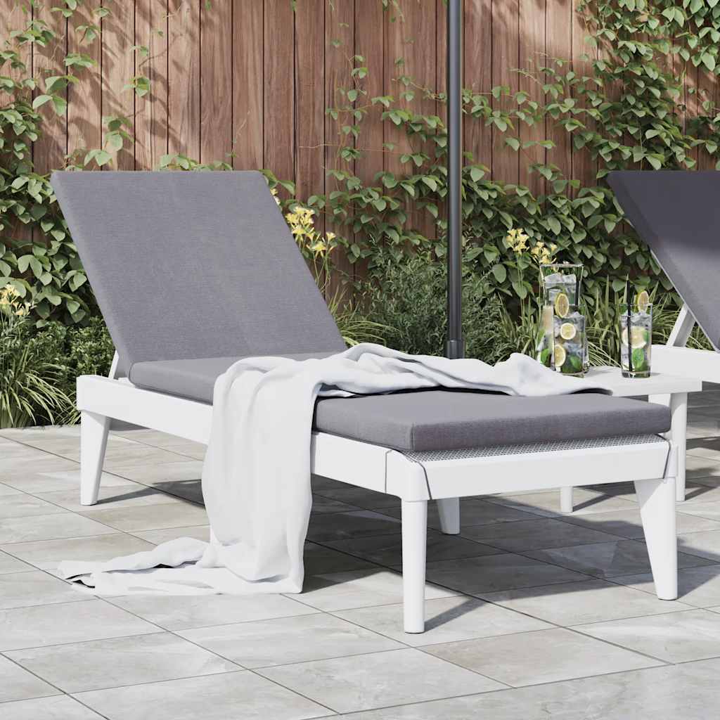 vidaXL Sun Lounger 186x60x29 cm polypropylene white