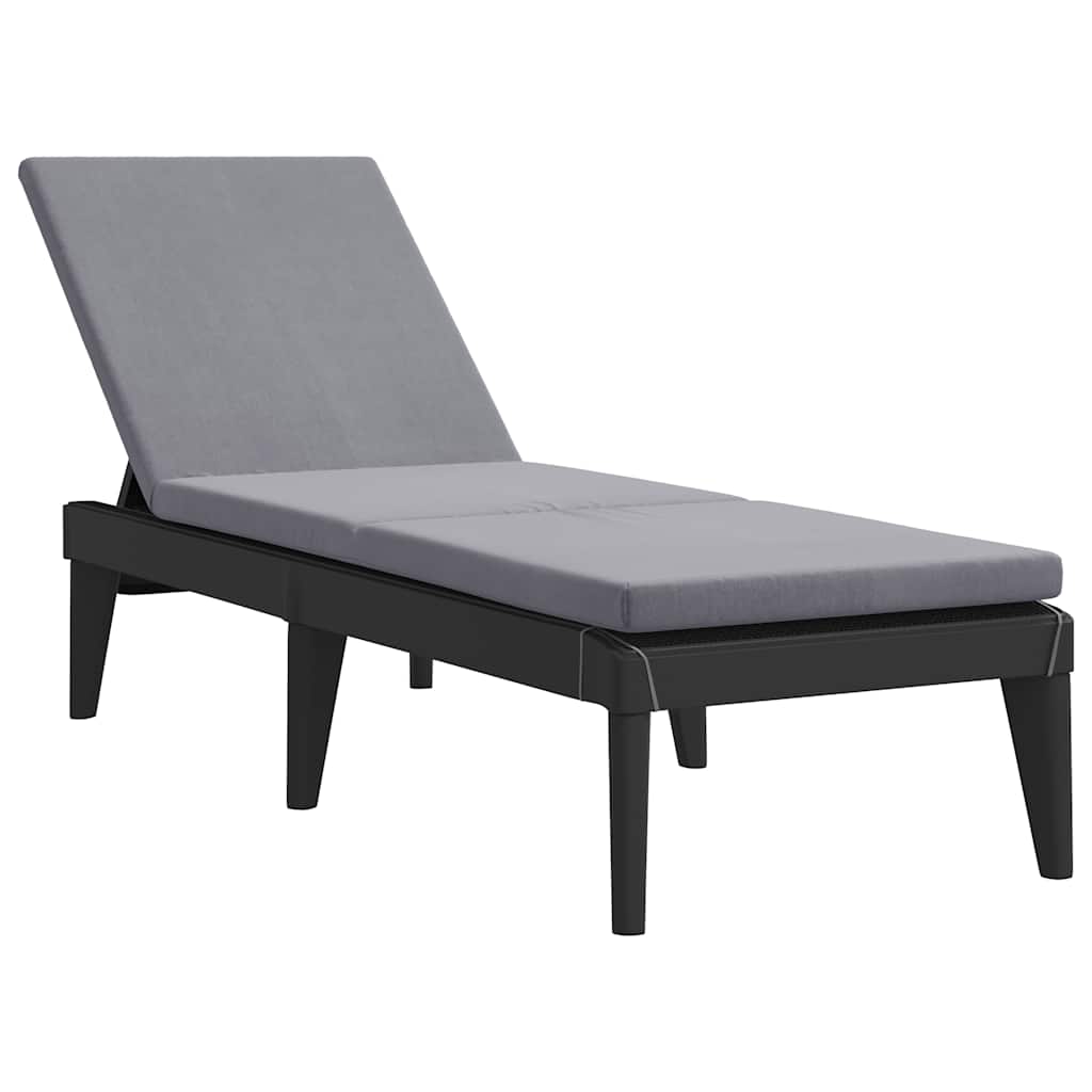 vidaXL Sun Lounger 186x60x29 cm polypropylene white