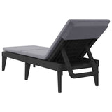 vidaXL Sun Lounger 186x60x29 cm polypropylene white