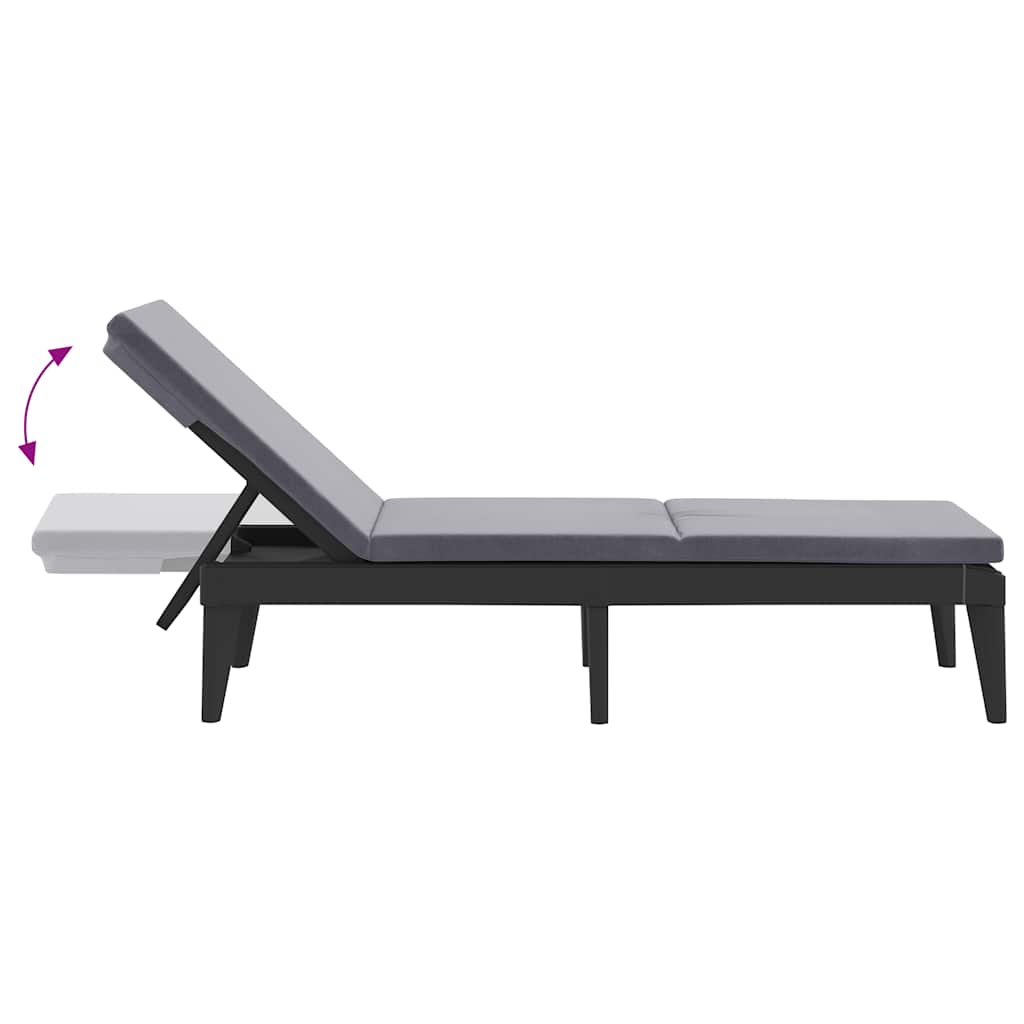 vidaXL Sun Lounger 186x60x29 cm polypropylene white