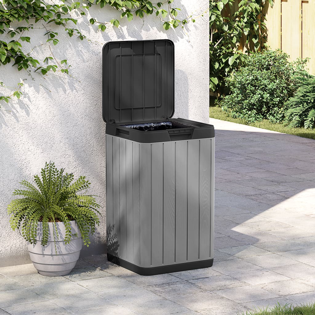 vidaXL Tuinafvalbak 38x38x65 cm polypropeen antracietkleurig