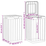 vidaXL Tuinafvalbak 38x38x65 cm polypropeen antracietkleurig