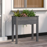 vidaXL Plantenbak op wieltjes 71x37x80 cm massief vurenhout