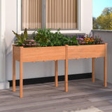 vidaXL Plantenbak op wieltjes 71x37x80 cm massief vurenhout