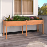 vidaXL Plantenbak op wieltjes 71x37x80 cm massief vurenhout