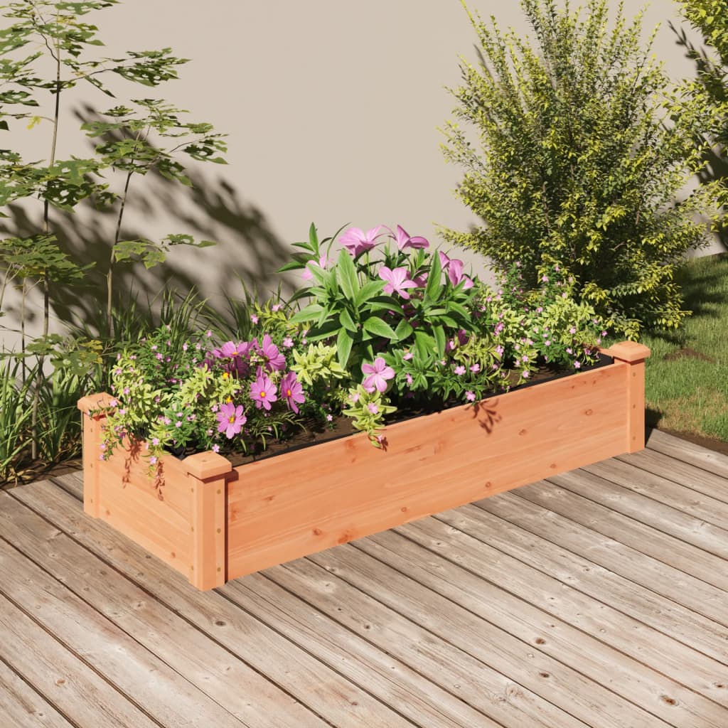 vidaXL Plantenbak verhoogd met voering 120x45x25 cm massief vurenhout