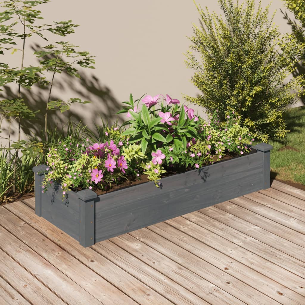 vidaXL Plantenbak verhoogd met voering 120x45x25 cm massief vurenhout