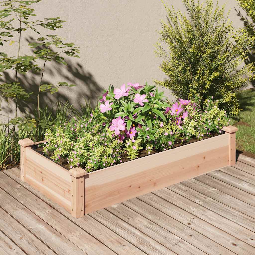 vidaXL Plantenbak verhoogd met voering 120x45x25 cm massief vurenhout