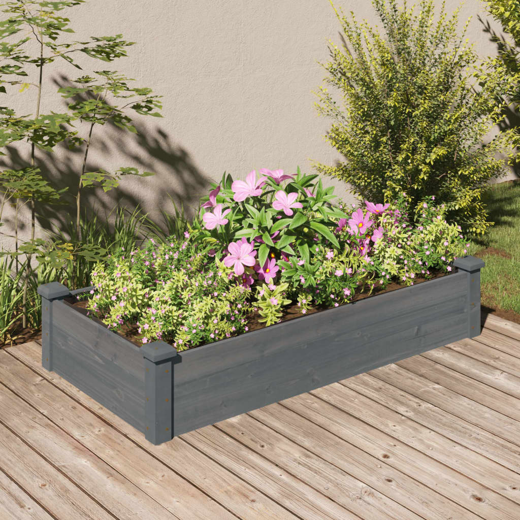 vidaXL Plantenbak verhoogd met voering 120x45x25 cm massief vurenhout