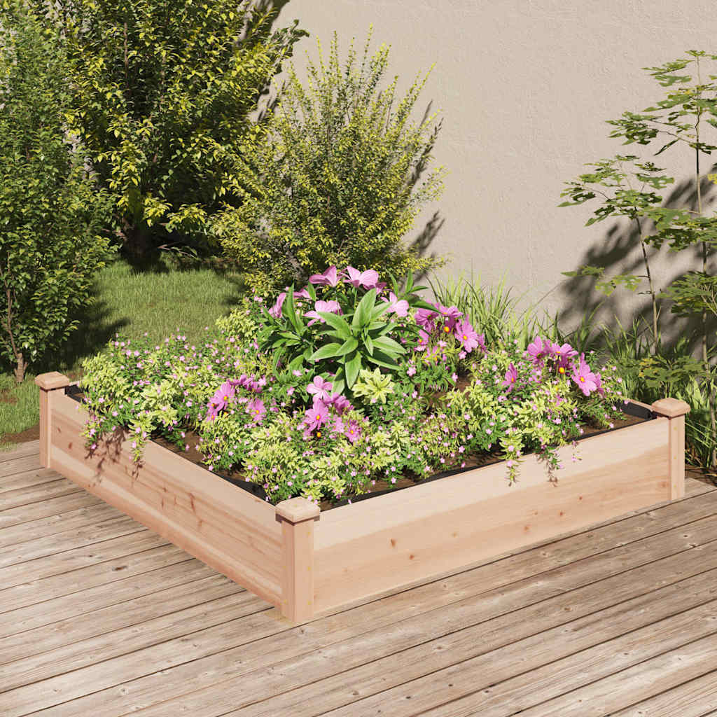 vidaXL Plantenbak verhoogd met voering 120x45x25 cm massief vurenhout