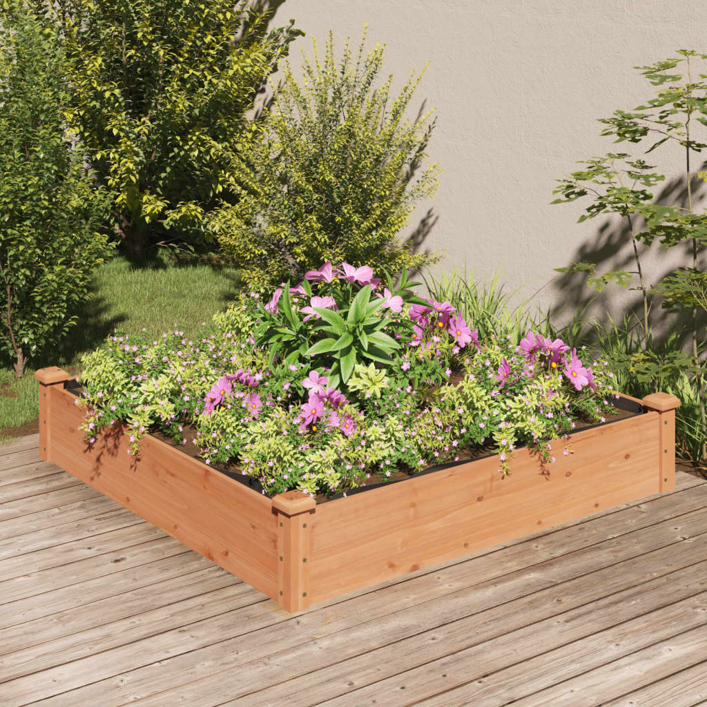vidaXL Plantenbak verhoogd met voering 120x45x25 cm massief vurenhout
