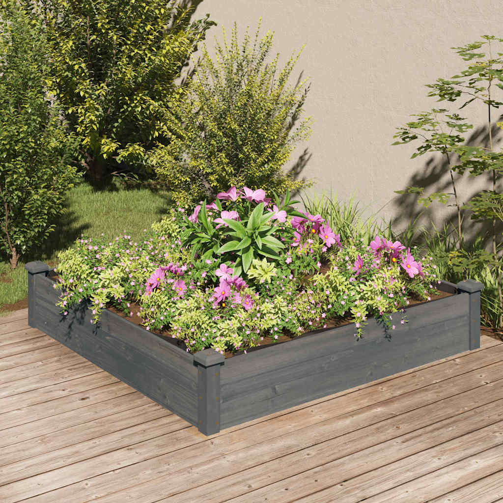 vidaXL Plantenbak verhoogd met voering 120x45x25 cm massief vurenhout