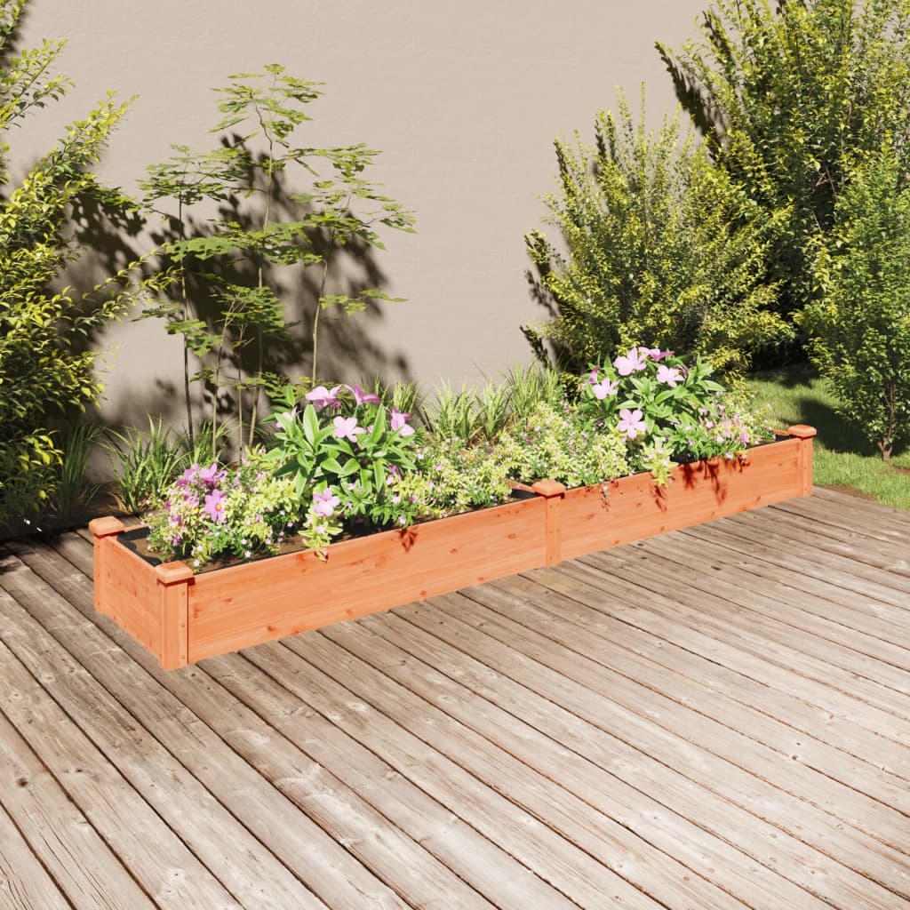 vidaXL Plantenbak verhoogd met voering 120x45x25 cm massief vurenhout