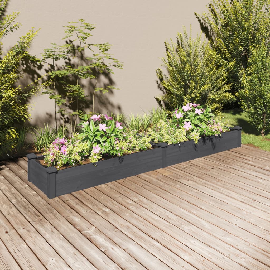 vidaXL Plantenbak verhoogd met voering 120x45x25 cm massief vurenhout