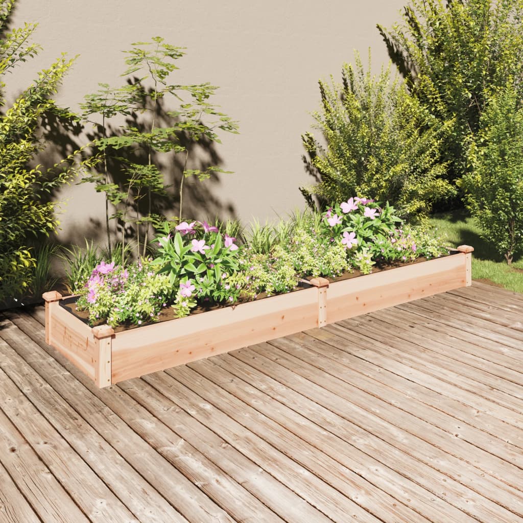 vidaXL Plantenbak verhoogd met voering 120x45x25 cm massief vurenhout