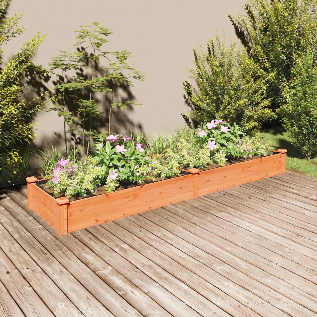 vidaXL Plantenbak verhoogd met voering 120x45x25 cm massief vurenhout