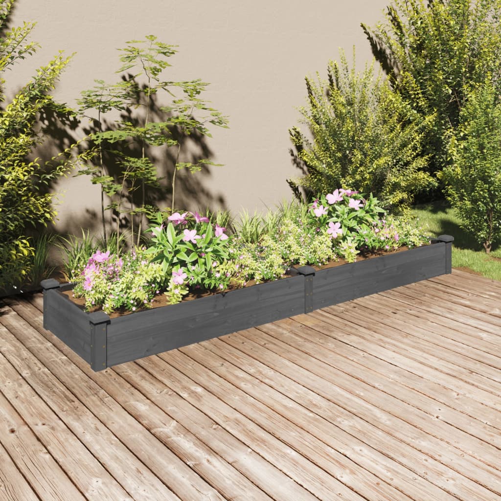 vidaXL Plantenbak verhoogd met voering 120x45x25 cm massief vurenhout