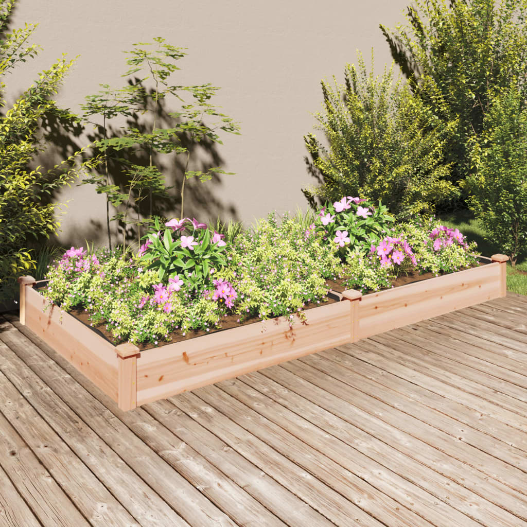 vidaXL Plantenbak verhoogd met voering 120x45x25 cm massief vurenhout
